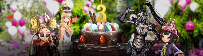 blade and soul third anniversary cake