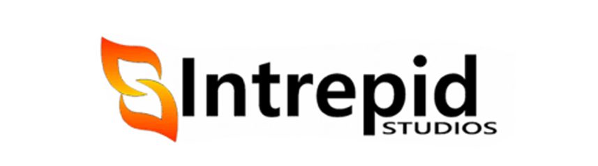 intrepid studios logo white banner