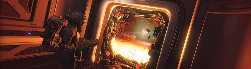 no mans sky derelict freigher corridor banner