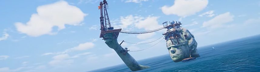 age of water statue of liberty banner