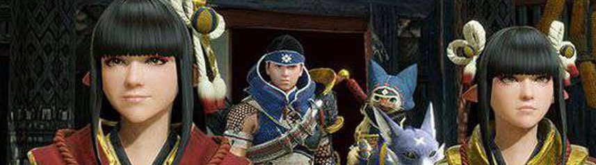 monster hunter rise group pose banner