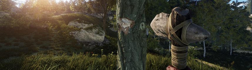 rust stone axe banner