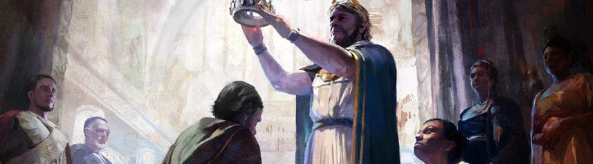 old world coronation art banner