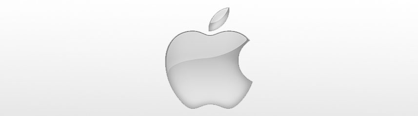 apple logo gray white gradient banner