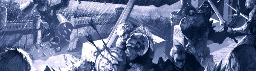 lineage 2 aden castle siege grayscale art banner