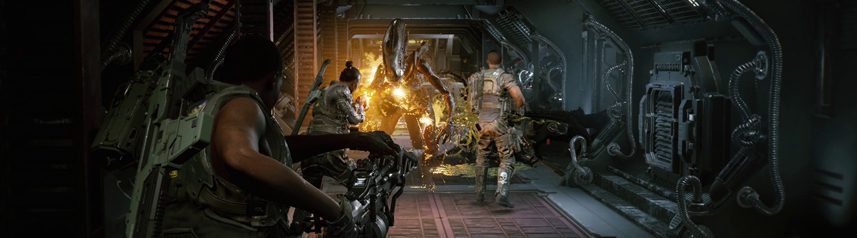 aliens fireteam elite hallway xenomorph banner