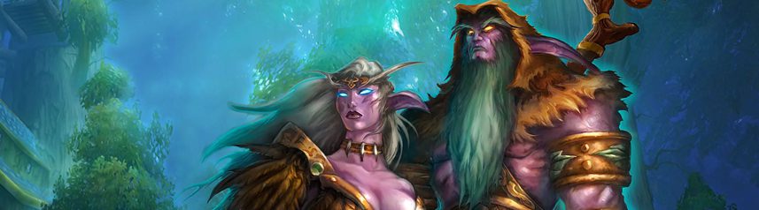 world of warcraft malfurion tyrande banner