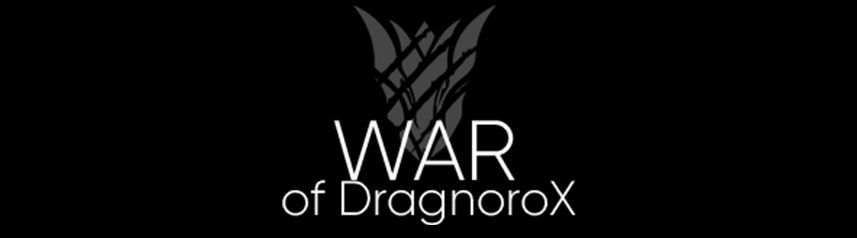 war of dragnorox logo black bg banner