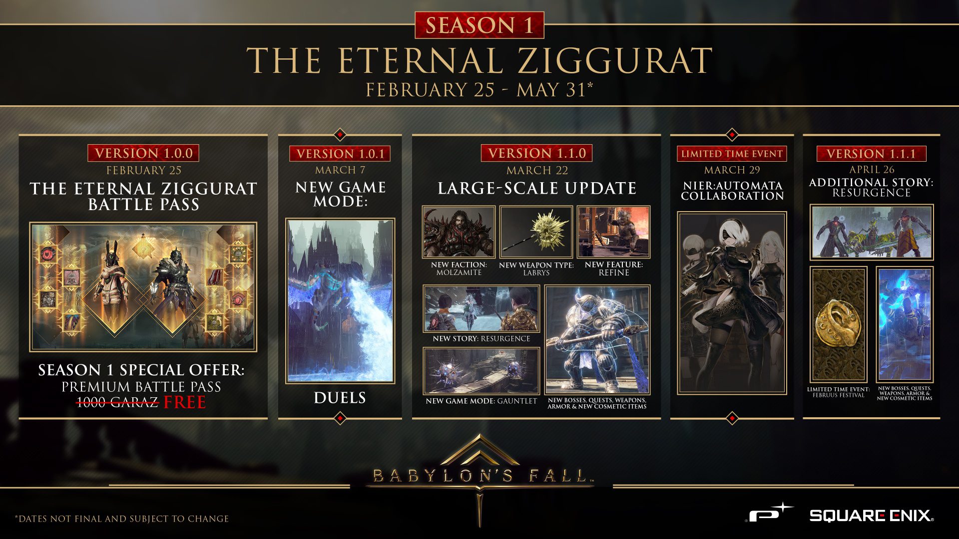 babylon's fall co-op hack and slash action rpg post launch roadmap