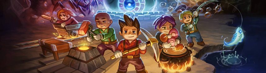 core keeper co-op mining crafting game key art banner