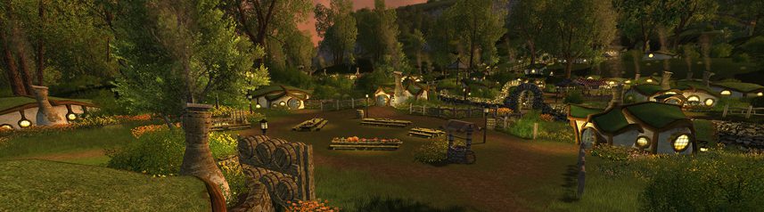 lord of the rings online fantasy mmorpg yondershire hobbit houses banner