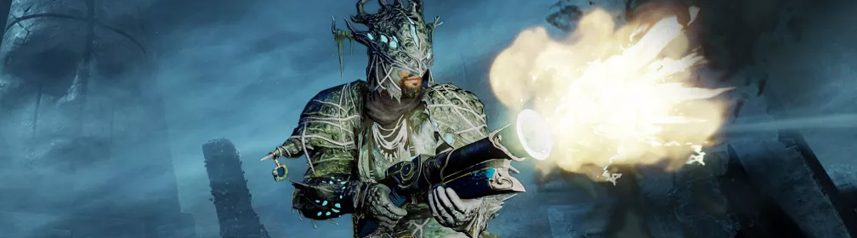 new world open world survival mmorpg blunderbuss weapon banner