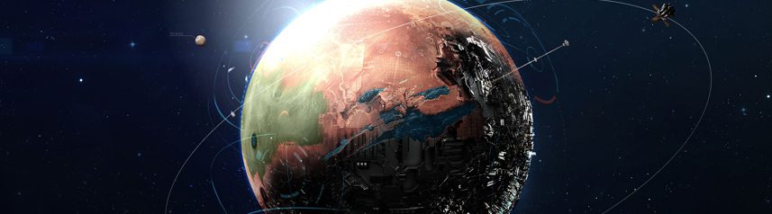 per aspera sci-fi mars city builder key art banner