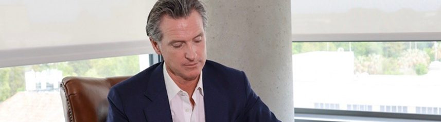 california governor gavin newsom activision blizzard lawsuit banner