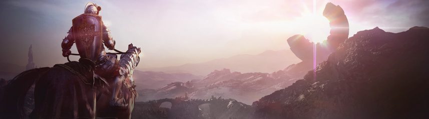 black desert online fantasy mmorpg mounted knight lens flare