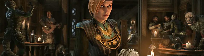 elder scrolls online fantasy mmorpg tales of tribute art banner