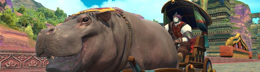 final fantasy xiv mmorpg hippo cart mount
