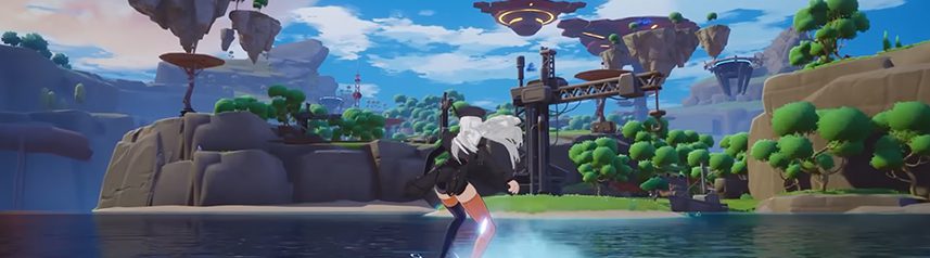 tower of fantasy anime gacha mmorpg artificial island wakeboarding