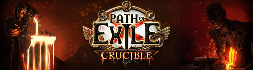 path of exile mmoarpg crucible logo key art