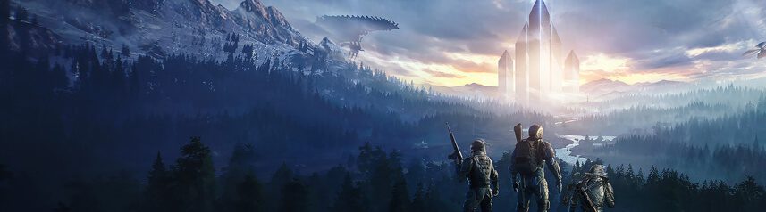 the front post-apocalyptic shooter key art