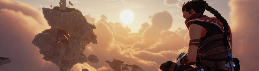 lost skies sunset island banner