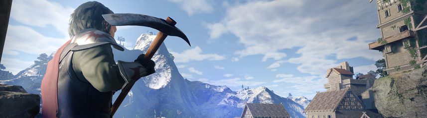 enshrouded pick axe knight banner