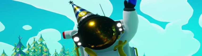 astroneer 5th anniversary party hat banner